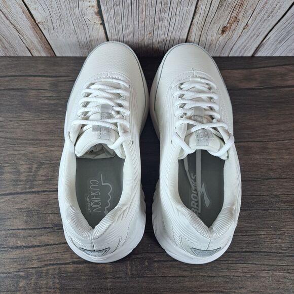 Brooks Addiction Walker 2 White Leather Walking Sneaker Women's Sz 9 EW 2E (NIB) - Picture 6 of 10